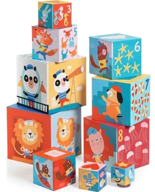 Детски кубчета за игра Djeco: Плаж