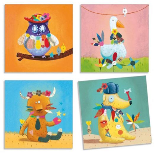 Игра със стикери Djeco - Животни