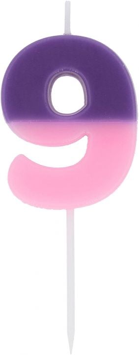 Свещ за рожден ден Folat Stripetastic - Цифра 9