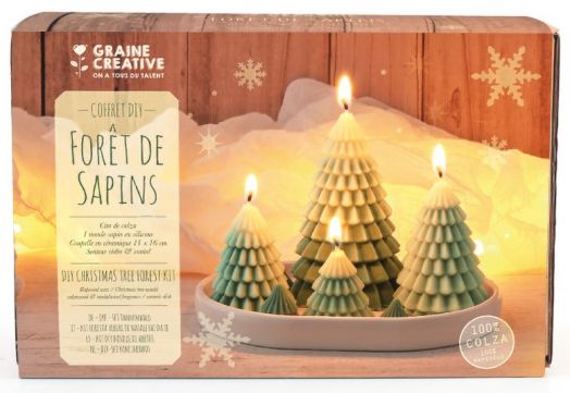 Комплект за правене на свещ Graine Creative - Горски елхи