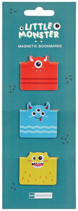 Магнитни книгоразделители Miquelrius Little Monster, 3 бр.