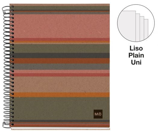 Тетрадка Miquelrius Recycled Ecolines А5 със спирала, 120 нелинирани листа