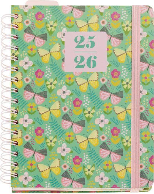 Седмичен тефтер-органайзер Miquelrius Butterfly от септември 2025 до август 2026 г.