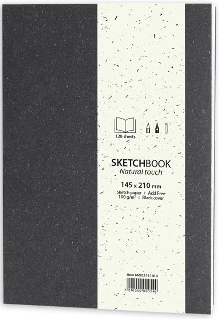 Скицник Drasca Natural Touch A5 128 листа, черен