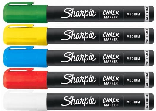 Комплект тебеширени маркери Sharpie, 5 цвята