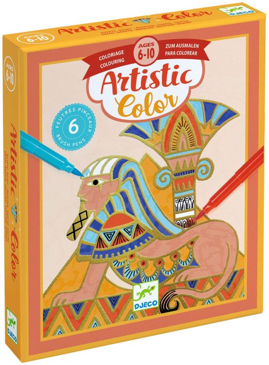 Творчески комплект Djeco: Направи си картини с флумастери - Египет