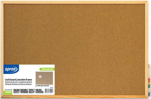 Коркова дъска с дървена рамка Spree, 30 x 40 см.
