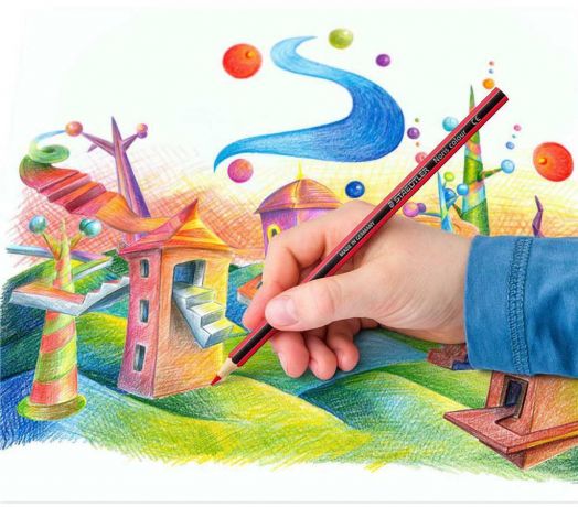 Цветни моливи в метална кутия Staedtler, 12 цвята