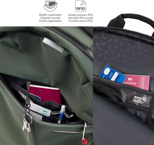 Раница за лаптоп Miquelrius Bag To Work Green, 46 х 38 х 13 см.