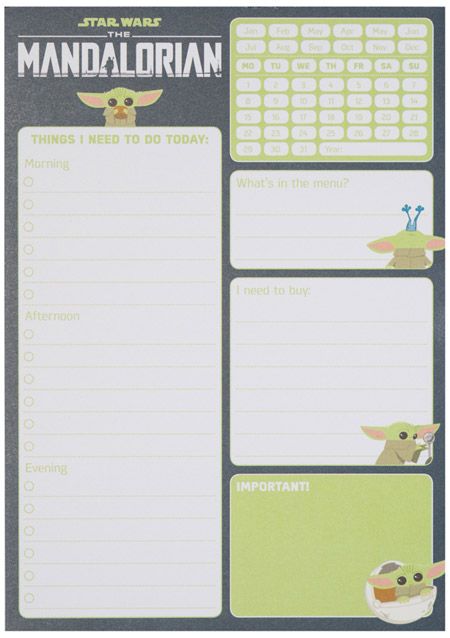 Блок - пад за бележки Baby Yoda A5, 52 листа
