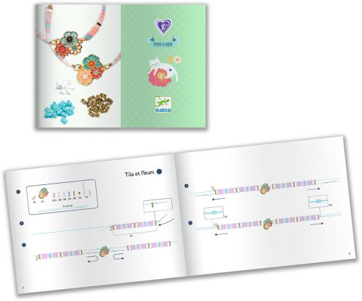 Креативен комплект Djeco: Направи си гривни - Цветя