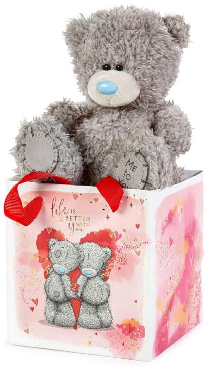 Плюшено мече Me To You в подаръчна торбичка Life is Better With You