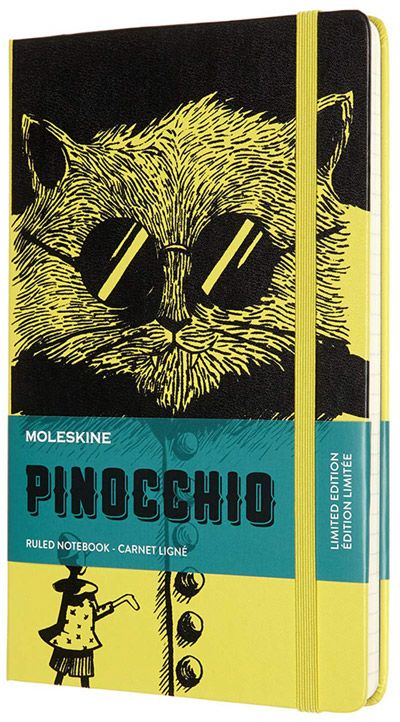 Класически тефтер Moleskine Pinocchio The Cat с твърди корици и линирани страници