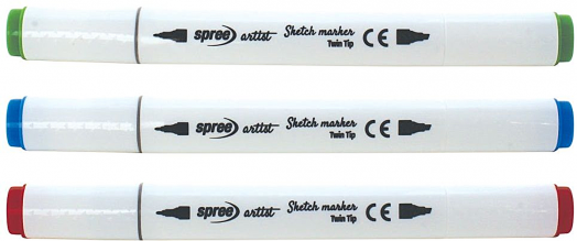 Двувърхи маркери Spree Artist Sketch, 80 цвята, в кутия