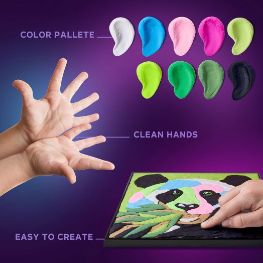 Творчески комплект Okto - Рисуване по номера с лек моделин - Панда