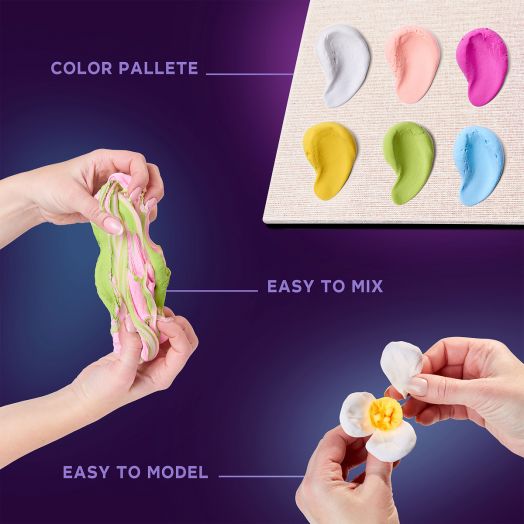 Творчески комплект Okto - Декорация с лек моделин - цветя 