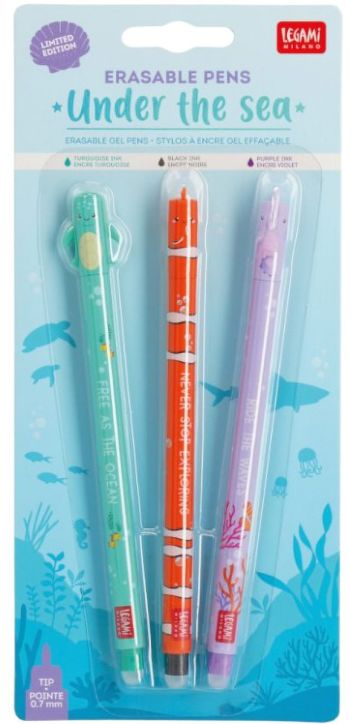 Комплект изтриваеми гел химикалки Legami - Under the Sea