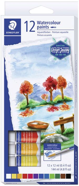 Комплект акварелни бои Staedtler Design Journey, 12 цвята