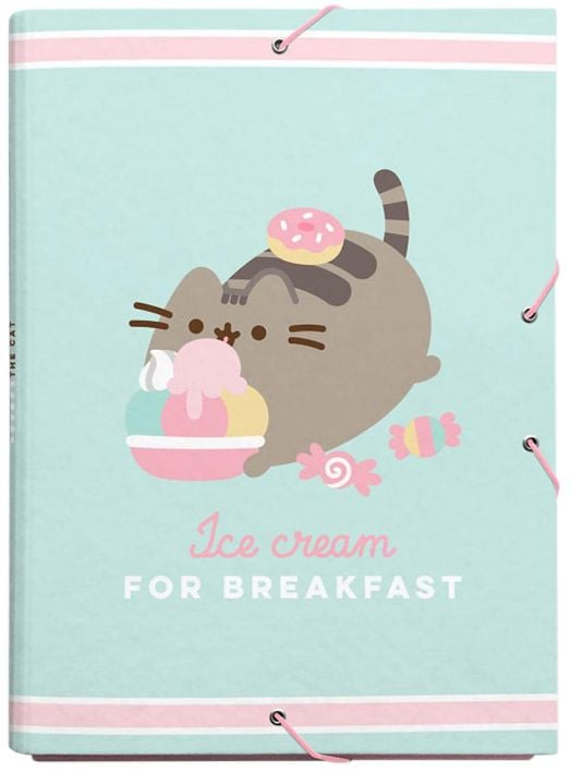 Папка Grupo Erik - Pusheen The Cat с ластик - Ice Cream For Breakfast