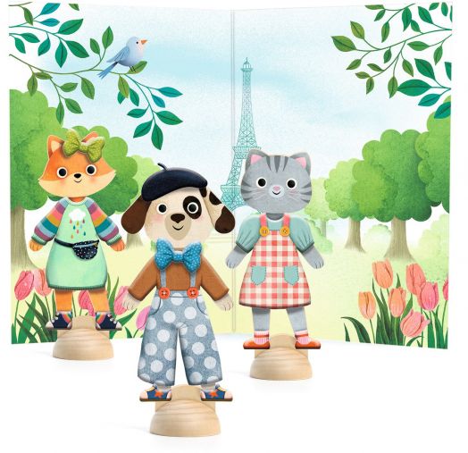 Творчески комплект Djeco - Облечи със стикери куклата