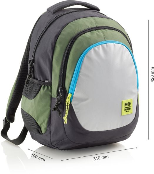 Ергономична раница Miquelrius Rider Green с две отделения и USB порт, 30 л.