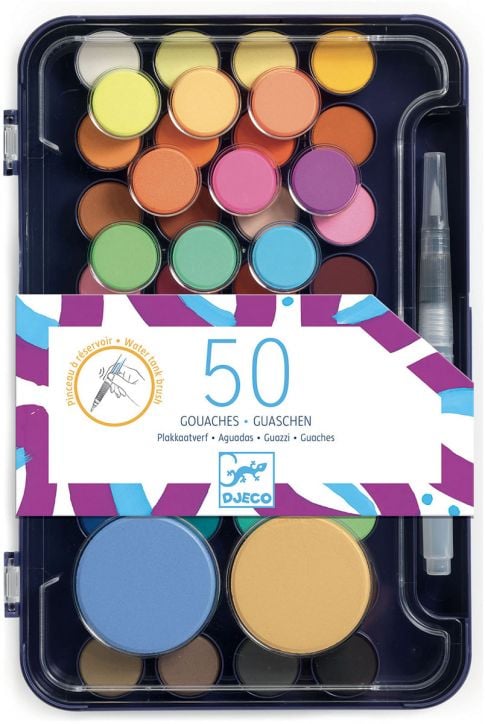 Комплект боички за рисуване Djeco, 50 цвята