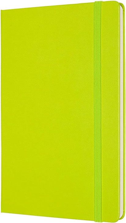Класически тефтер Moleskine Classic Lemon Green с твърди корици и нелинирани страници
