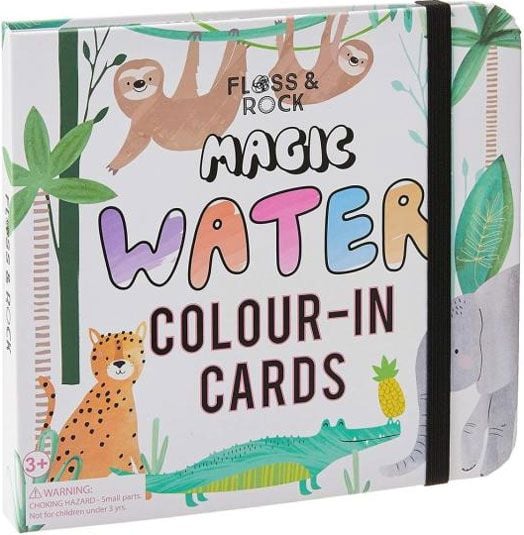 Оцветяване с вода Floss & Rock, Magic Colour-in cards, Jungle - Диви животни