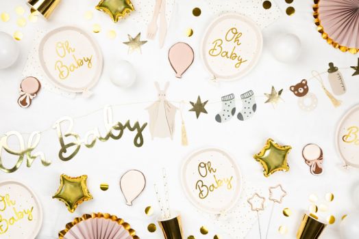 Чинийки PartyDeco - Oh Baby, 6 бр.