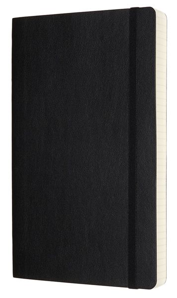 Черен тефтер Moleskine Classic Notebook Squared Expanded Version Black с меки корици и листа на малки квадратчета