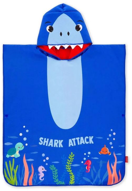 Детско хавлиено пончо с качулка Legami - Shark