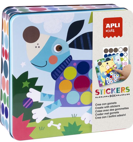 Игра със стикери Apli Kids - Куче, в метална кутия