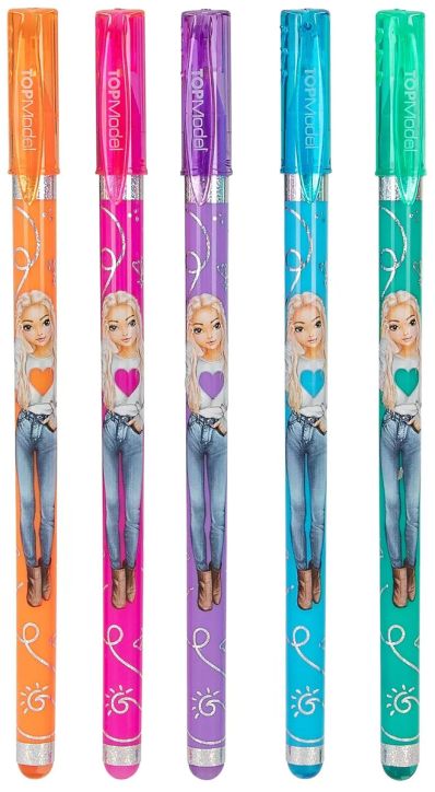 Комплект гел химикалки Top Model Glitter Roller Metallic, 5 бр.