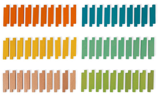 Дървен конструктор Janod, 60 части