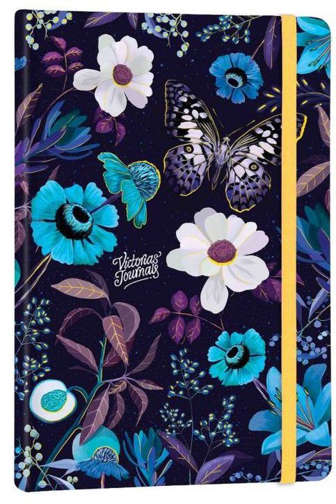 Тефтер Victoria's Journals Smyth Flexy Art Blue Florals A5 с твърди корици, 96 листа