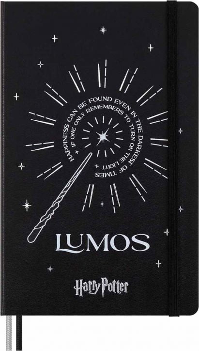Класически тефтер Moleskine Limited Edition Harry Potter Lumos с твърди корици и линирани страници