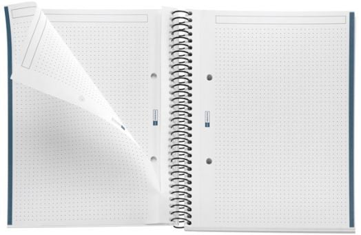 Тетрадка Miquelrius Be Eco A5 със спирала, 80 листа на точки, сапфир