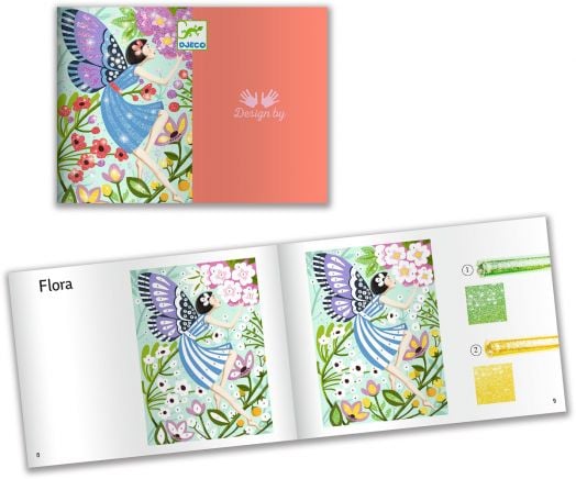 Творчески комплект Djeco: Рисуване с брокат, феи