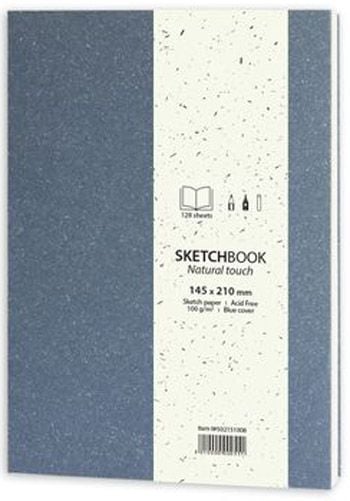 Скицник Drasca Natural Touch A5 128 листа, син