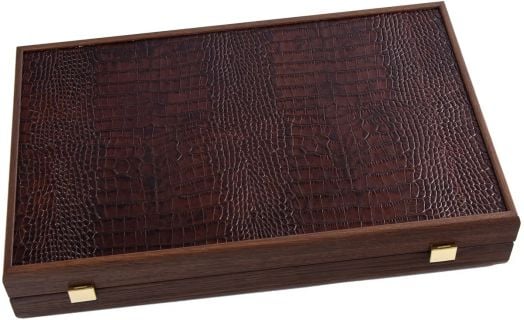 Табла Manopoulos с отделения - крокодилска кожа, кафява