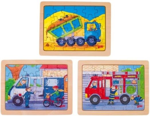 Дървен пъзел Goki - На работа
