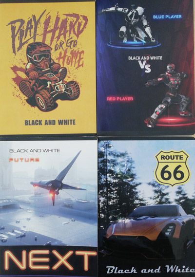 Тетрадка Black & White А5, 56 листа - широки редове