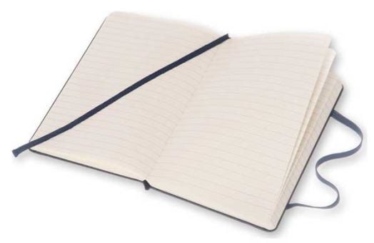 Голям тъмносин тефтер Moleskine с твърди корици, линиран