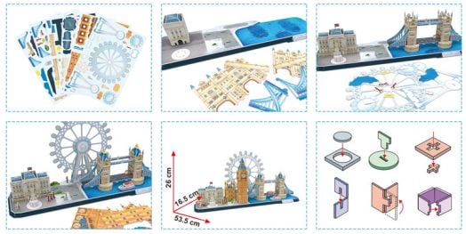 3D пъзел Cubic Fun Cityline - Лондон, 107 части
