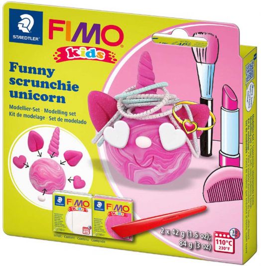 Комплект полимерна глина Staedtler Fimo Kids, Розов еднорог