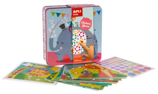 Игра със стикери Apli Kids - Слон, в метална кутия