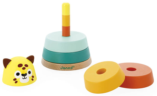 Дървена играчка за сортиране Janod Tropik - Ягуар