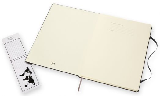 Черен тефтер Moleskine Classic Black в размер A4 с твърди корици и нелинирани листа