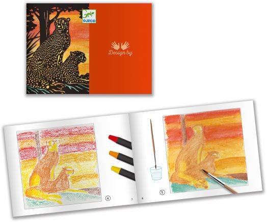 Комплект за рисуване Djeco: Акварел Blacklight