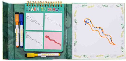 Книжка за рисуване Floss & Rock, Learn to draw, Jungle - Диви животни